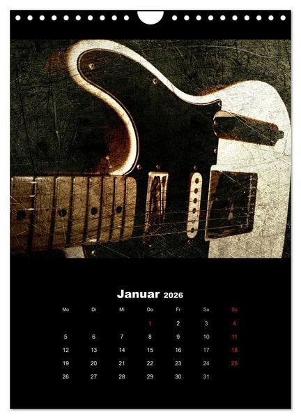 Produktbild: Vintage Gitarren (Wandkalender 2026 DIN A4 hoch), CALVENDO Monatskalender