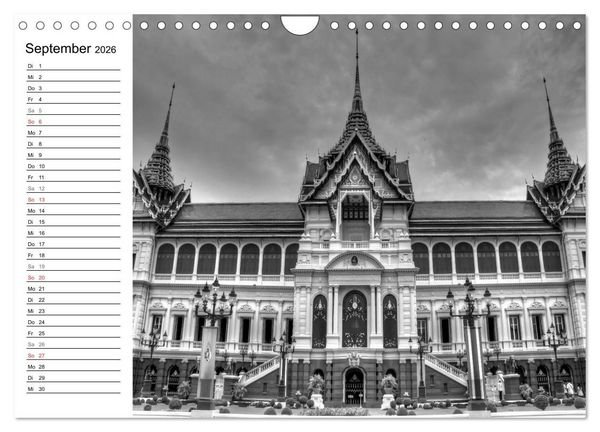 Produktbild: Bangkok Impressionen in Schwarz Wei&szlig; (Wandkalender 2026 DIN A4 quer), CALVENDO Monatskalender