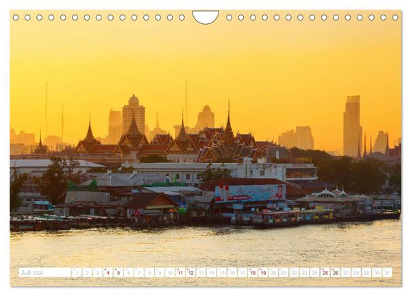 Produktbild: Bangkok - Thailands Hauptstadt in bunten Bildern (Wandkalender 2026 DIN A4 quer), CALVENDO Monatskalender