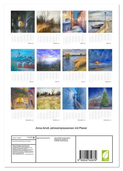 Produktbild: Anna Arndt Jahresimpressionen mit Planer (Wandkalender 2026 DIN A4 hoch), CALVENDO Monatskalender
