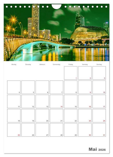 Produktbild: Unterwegs in Singapur (Wandkalender 2026 DIN A4 hoch), CALVENDO Monatskalender
