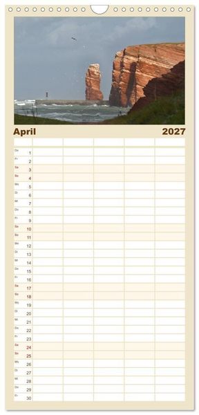 Produktbild: Familienplaner 2027 - Helgoland und die D&uuml;ne mit 5 Spalten (Wandkalender, 21 x 45 cm) CALVENDO