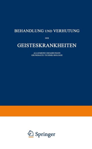 Produktbild: Behandlung und Verh&uuml;tung der Geisteskrankheiten