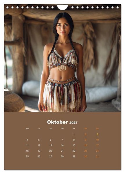 Produktbild: Indianische Sch&ouml;nheiten Kalender: Sinnliche Glamour Frauen in KI Kunst (Wandkalender 2027 DIN A4 hoch), CALVENDO Monatskalender