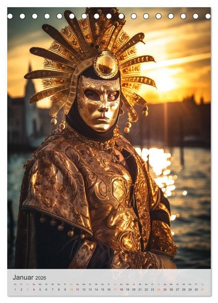 Produktbild: Karneval in Venedig (Tischkalender 2026 DIN A5 hoch), CALVENDO Monatskalender