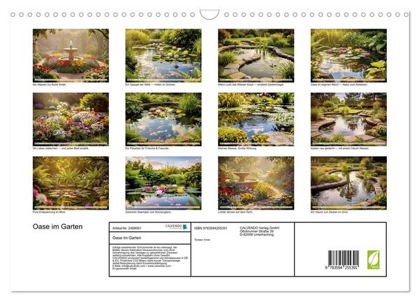 Produktbild: Oase im Garten (Wandkalender 2027 DIN A3 quer), CALVENDO Monatskalender
