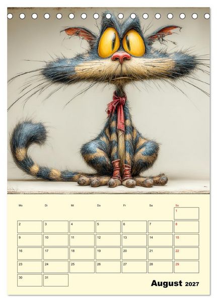 Produktbild: Schr&auml;ge Charaktere. Eigenwillige Katzen-Cartoons (Tischkalender 2027 DIN A5 hoch), CALVENDO Monatskalender