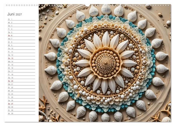 Produktbild: Natural Mandalas - Kraftvolle KI Mandalas aus Naturmaterialien (Wandkalender 2027 DIN A2 quer), CALVENDO Monatskalender