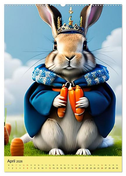 Produktbild: Tiere als K&ouml;nige (hochwertiger Premium Wandkalender 2026 DIN A2 hoch), Kunstdruck in Hochglanz