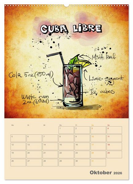 Produktbild: Coole Cocktails (hochwertiger Premium Wandkalender 2026 DIN A2 hoch), Kunstdruck in Hochglanz