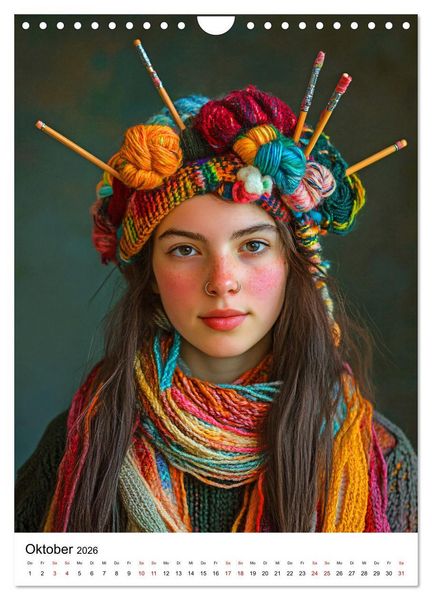 Produktbild: Knit Couture - Strick trifft Runway (Wandkalender 2026 DIN A4 hoch), CALVENDO Monatskalender