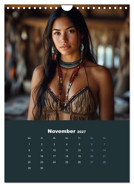 Produktbild: Indianische Sch&ouml;nheiten Kalender: Sinnliche Glamour Frauen in KI Kunst (Wandkalender 2027 DIN A4 hoch), CALVENDO Monatskalender