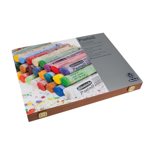 Produktbild: Schmincke Pastell, Holzkasten, Mehrzweck, 60 Stifte