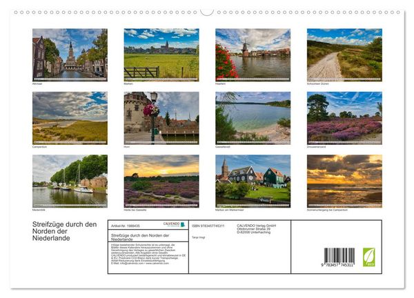 Produktbild: Streifz&uuml;ge durch den Norden der Niederlande (hochwertiger Premium Wandkalender 2026 DIN A2 quer), Kunstdruck in Hochglanz