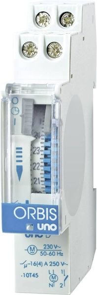 Produktbild: ORBIS Zeitschalttechnik UNO D 230V Hutschienen-Zeitschaltuhr analog 230 V/AC