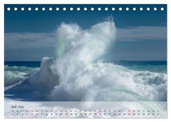 Produktbild: Azurblaue Horizonte - Die Sch&ouml;nheit des Meeres einfangen (Tischkalender 2026 DIN A5 quer), CALVENDO Monatskalender