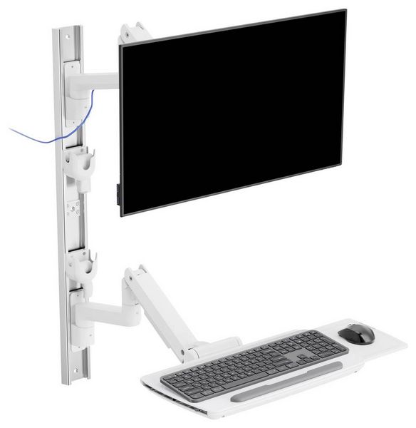 Produktbild: SpeaKa Professional Monitor-Wandhalterung SP-MM-961 1 Display(s) 43,2cm (17\") - 124,5cm (49\") Wei&szlig; H&ouml;henverstellbar, Schwenkbar