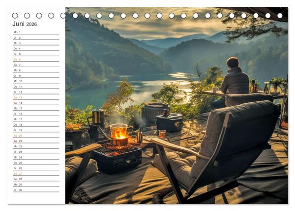 Produktbild: Camping mit dem Zelt (Tischkalender 2026 DIN A5 quer), CALVENDO Monatskalender