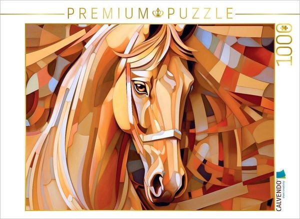 Produktbild: CALVENDO Puzzle Goldenes Pferd - Portrait | 1000 Teile Lege-Gr&ouml;&szlig;e 64x48cm Foto-Puzzle f&uuml;r gl&uuml;ckliche Stunden