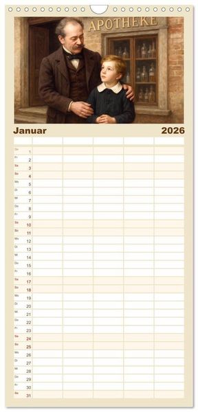 Produktbild: Familienplaner 2026 - Theodor Fontane mit 5 Spalten (Wandkalender, 21 x 45 cm) CALVENDO