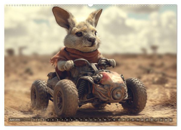 Produktbild: Tierische Rennfahrer - Mit Tieren im Oldtimer durch das Jahr (hochwertiger Premium Wandkalender 2026 DIN A2 quer), Kunstdruck in Hochglanz