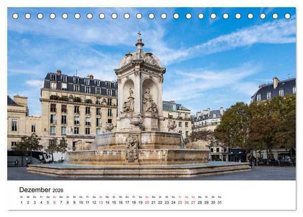 Produktbild: Unterwegs in der franz&ouml;sischen Hauptstadt Paris (Tischkalender 2026 DIN A5 quer), CALVENDO Monatskalender