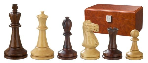 Produktbild: Schachfiguren Augustus, K&ouml;nigsh&ouml;he 100 mm, gewichtet, in Holzbox