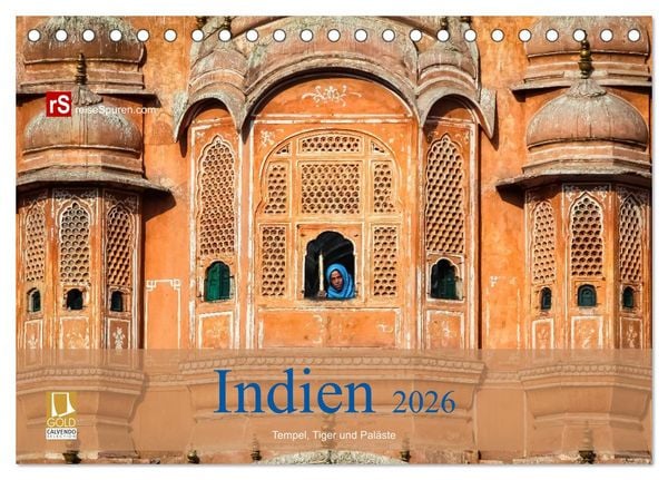 Produktbild: Indien 2026 Tempel, Tiger und Pal&auml;ste (Tischkalender 2026 DIN A5 quer), CALVENDO Monatskalender