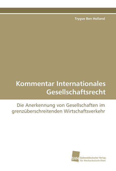 Produktbild: Kommentar Internationales Gesellschaftsrecht