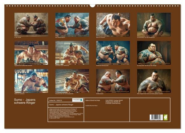 Produktbild: Sumo - Japans schwere Ringer (Wandkalender 2026 DIN A2 quer), CALVENDO Monatskalender