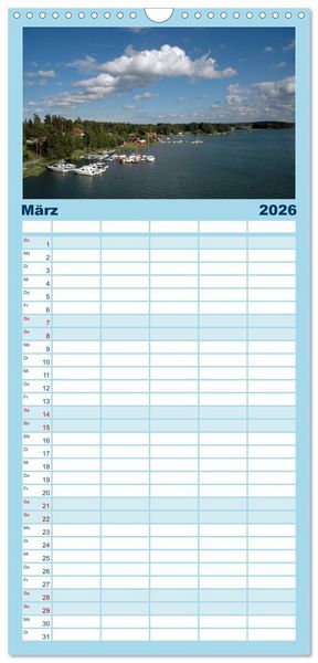 Produktbild: Familienplaner 2026 - Wundervolles Schweden mit 5 Spalten (Wandkalender, 21 x 45 cm) CALVENDO