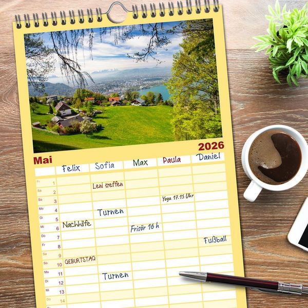 Produktbild: Familienplaner 2026 - Momente am Bodensee mit 5 Spalten (Wandkalender, 21 x 45 cm) CALVENDO