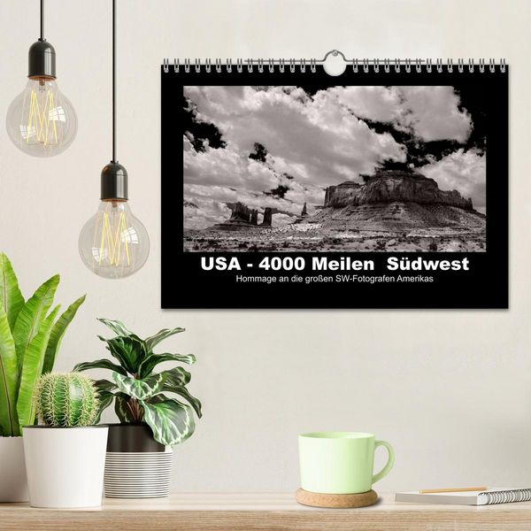 Produktbild: USA - 4000 Meilen S&uuml;dwest Hommage an die gro&szlig;en SW-Fotografen Amerikas (Wandkalender 2026 DIN A4 quer), CALVENDO Monatskalender