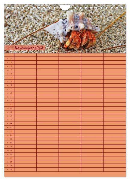 Produktbild: Tierischer Familienplaner (Wandkalender 2027 DIN A4 hoch), CALVENDO Monatskalender