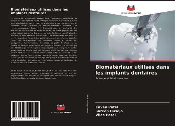 Produktbild: Biomat&eacute;riaux utilis&eacute;s dans les implants dentaires