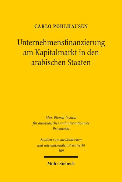 Produktbild: Unternehmensfinanzierung am Kapitalmarkt in den arabischen Staaten