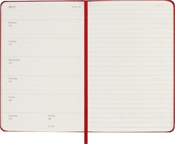 Produktbild: Moleskine 18 Monate Wochen Notizk. 26/27 A6 1W=1S Geb Rot