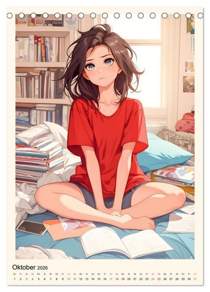 Produktbild: Manga - ein cooles Jahr (Tischkalender 2026 DIN A5 hoch), CALVENDO Monatskalender