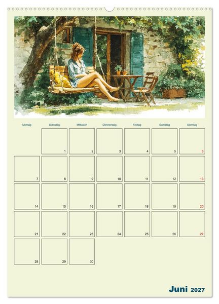 Produktbild: Frauen im Garten. Poesie im Aquarell-Stil (Wandkalender 2027 DIN A2 hoch), CALVENDO Monatskalender