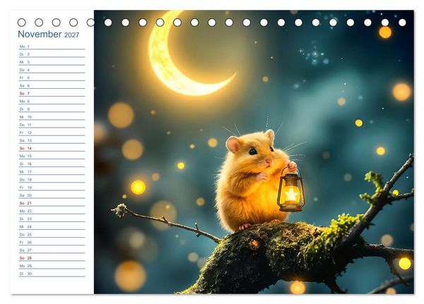 Produktbild: Mondpf&ouml;tchen - Ein zauberhafter Hamster Gute-Nacht-Kalender (Tischkalender 2027 DIN A5 quer), CALVENDO Monatskalender