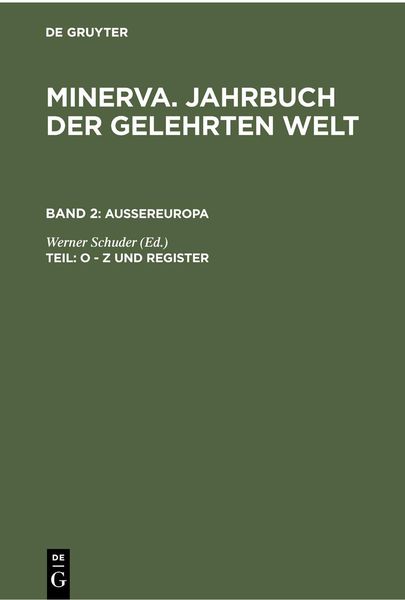 Produktbild: O - Z und Register