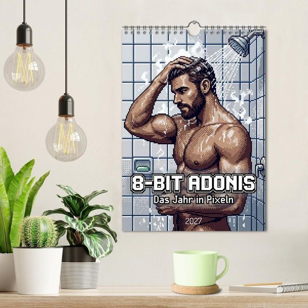 Produktbild: 8-Bit Adonis &ndash; Das Jahr in Pixeln (Wandkalender 2027 DIN A4 hoch), CALVENDO Monatskalender