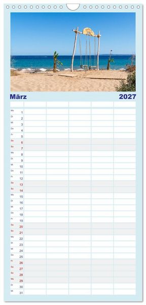 Produktbild: Familienplaner 2027 - Zakynthos - die liebenswerte Insel mit 5 Spalten (Wandkalender, 21 x 45 cm) CALVENDO
