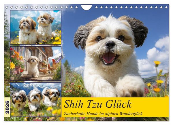 Shih Tzu Glück. Zauberhafte Hunde im alpinen Wanderglück (Wandkalender 2026 DIN A4 quer), CALVENDO Monatskalender