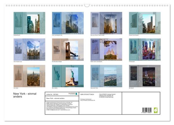 Produktbild: New York - einmal anders (Wandkalender 2026 DIN A2 quer), CALVENDO Monatskalender