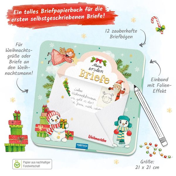 Produktbild: Tr&ouml;tsch Meine ersten Briefe Weihnachten Briefpapierbuch Wunschzettelbuch
