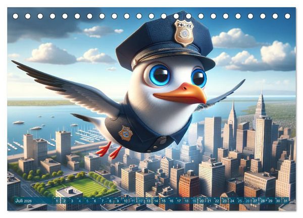 Produktbild: Tierpolizisten - Zw&ouml;lf Monate, zw&ouml;lf Abenteuer (Tischkalender 2026 DIN A5 quer), CALVENDO Monatskalender