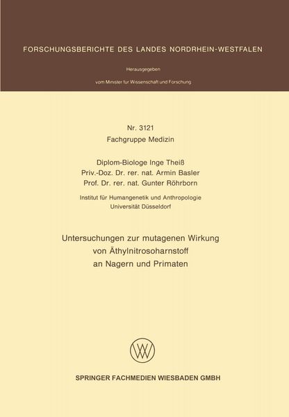 Produktbild: Untersuchungen zur mutagenen Wirkung von &Auml;thylnitrosoharnstoff an Nagern und Primaten