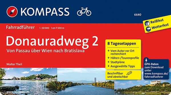 Produktbild: KOMPASS Radf&uuml;hrer Donauradweg 2, Von Passau &uuml;ber Wien nach Bratislava