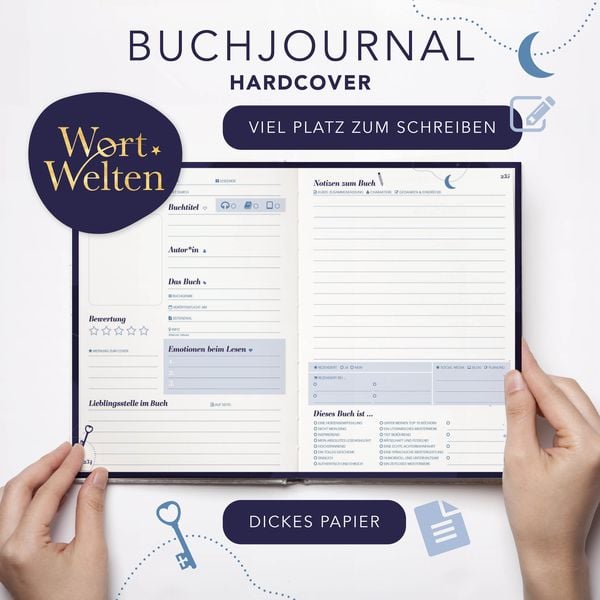 Produktbild: Wort Welten: Buchjournal XXL - Lesetagebuch & Buchjournal f&uuml;r 100 B&uuml;cher | Buchtagebuch f&uuml;r Blogger und Booktok | Reading Journal | Lesetracker | Buchlisten | Blogging-Tools | Lesechallenges